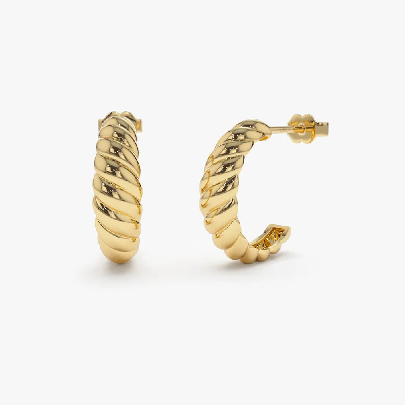 Don't Miss Out On Jaw-Dropping Jewelry Discounts 14k Solid Gold Croissant Earrings