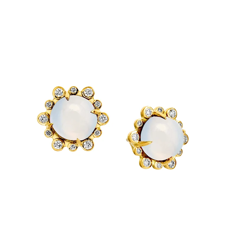 Timeless Elegance, Temporary Discounts – Act Fast Cabochon Studs with Diamonds