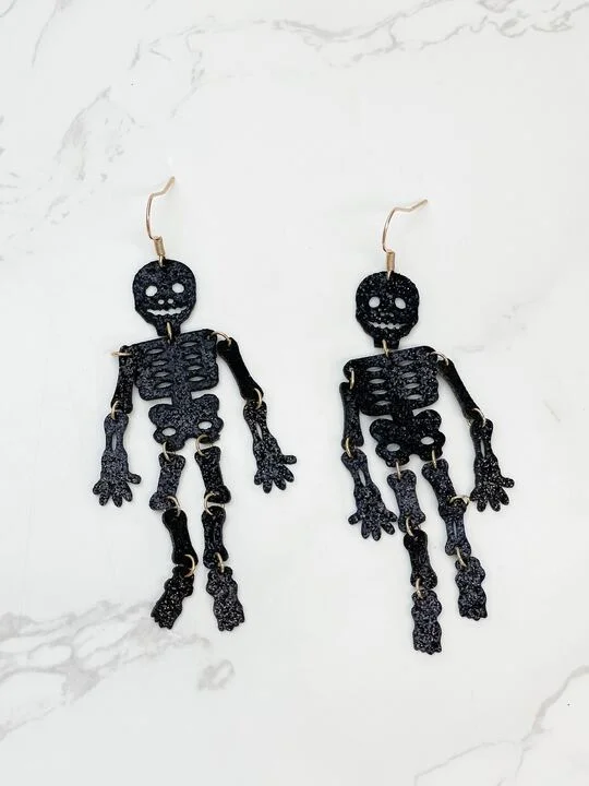 Affordable Glamour – Premium Jewelry For Less Glitter Skeleton Dangle Earrings