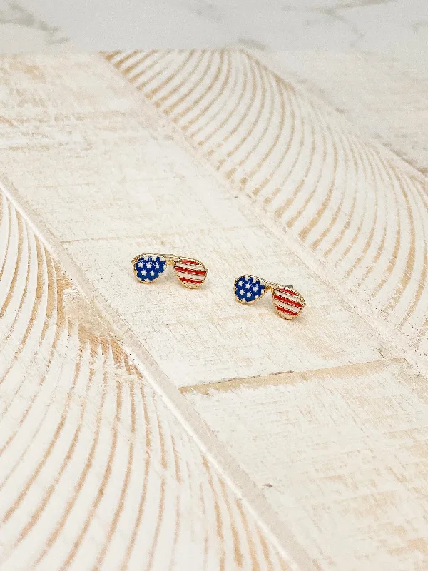 Premium Jewelry Now Available At Special Discounts Americana Sunglasses Signature Enamel Studs by Prep Obsessed