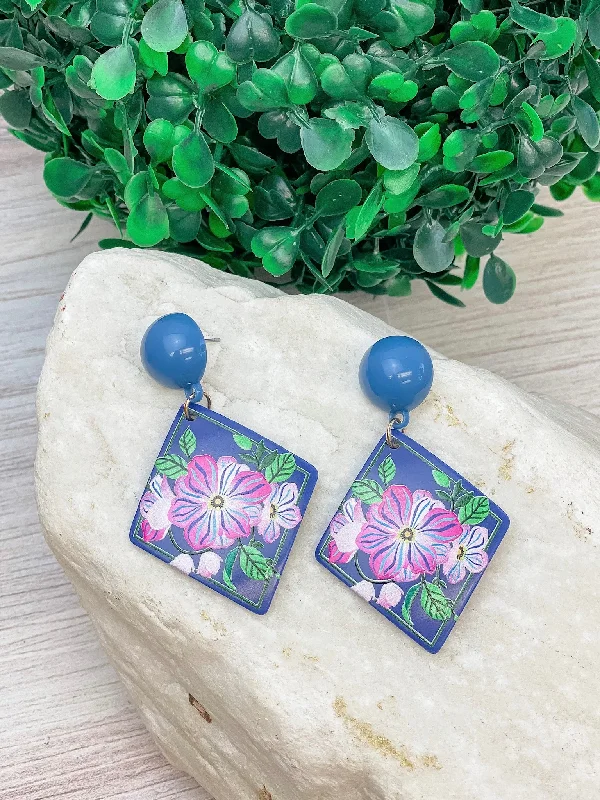 Final Call – Shop Exquisite Jewelry Before It's Gone Blue Floral Mosaic Tile Dangle Earrings