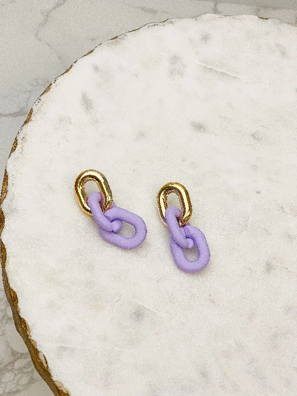 Limited-Time Jewelry Discounts – Shine Without The Splurge Bright Silicone Chain Dangle Earrings - Lavender