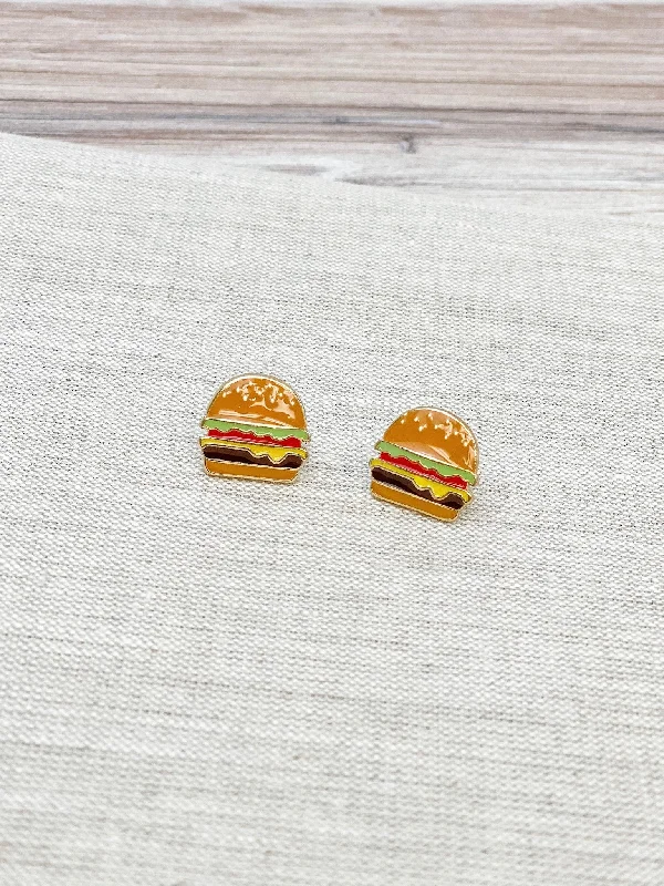 Don't Miss Out – Shop Elegant Jewelry For Less Cheeseburger Signature Enamel Studs by Prep Obsessed