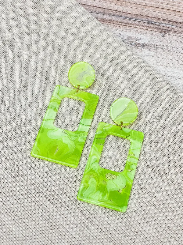 High-End Sparkle, Low-End Prices – Shop Now Clementine Groovy Statement Dangles - Green