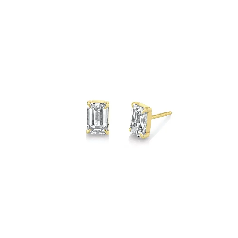 Bestselling Jewelry At Special Promotional Rates Diamond Emerald Cut Prong Stud