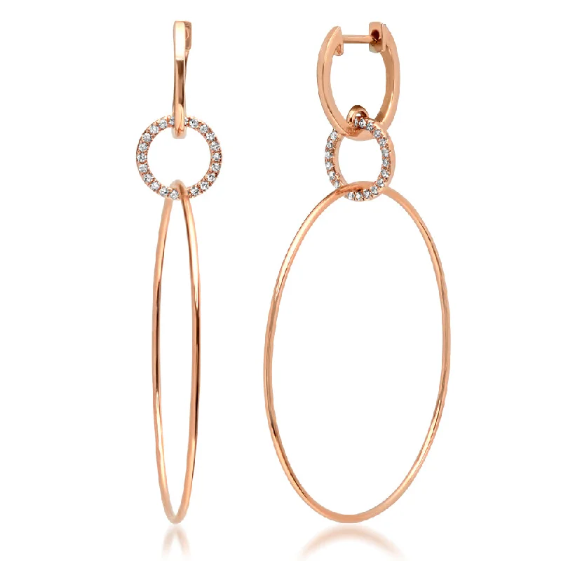 Elegant Jewelry, Exclusive Prices – Shop Now Diamond Link Triple Hoop Drop Earrings