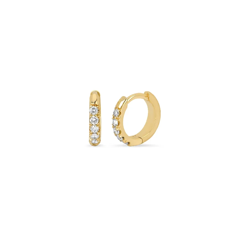 Delicate Crystal Jewelry For Sophisticated Charm Diamond Mini Goddess Hoops