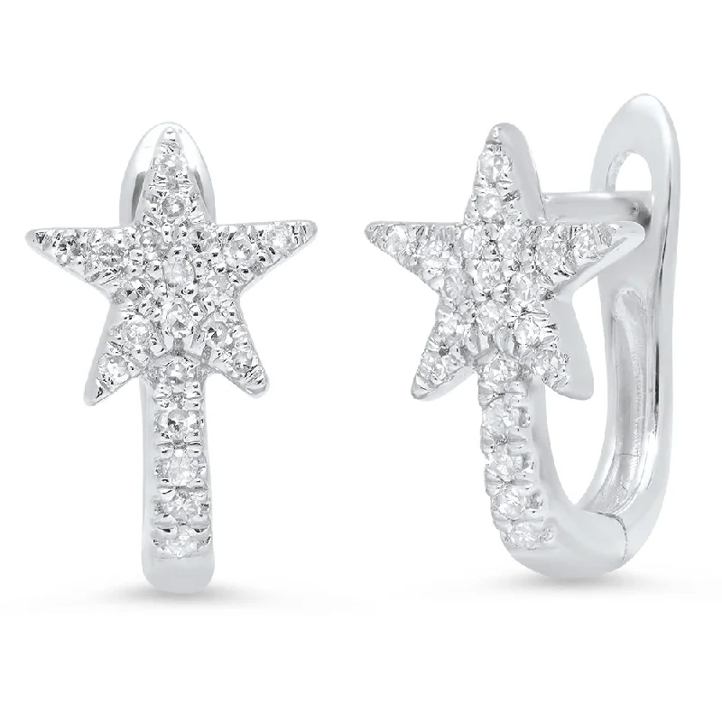 Don't Miss Out On Jaw-Dropping Jewelry Discounts Diamond Star Huggie Hoop Earrings