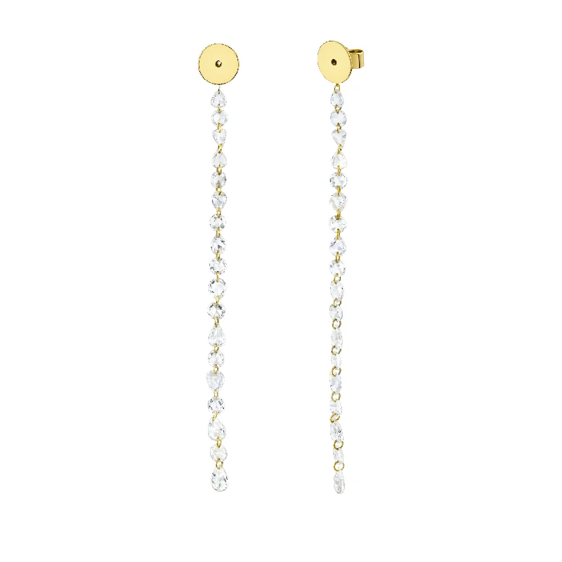 Exclusive Jewelry Offers – Sparkle For Less Eau de Rose Cut Diamond Iris Double Drop Earrings - Backs