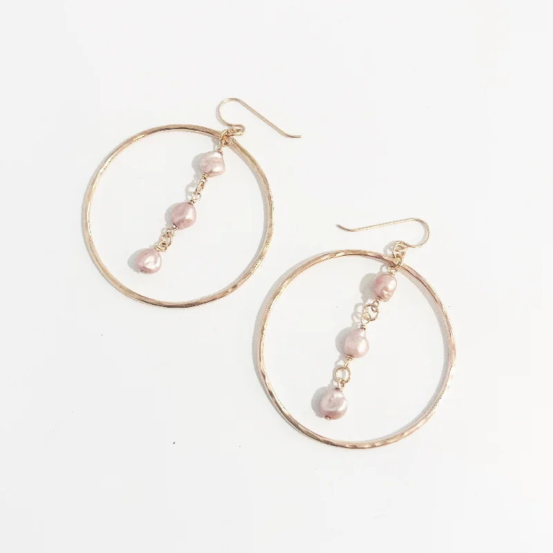 High-End Sparkle, Low-End Prices – Jewelry Sale Live Gold Fill Pearl Drop Hammered Hoop Earrings