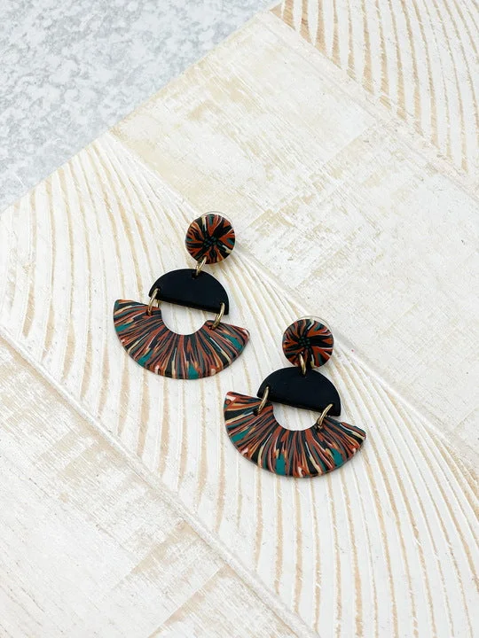 Huge Savings On Timeless Jewelry Collections Half Moon Clay Dangle Earrings - Black Multi