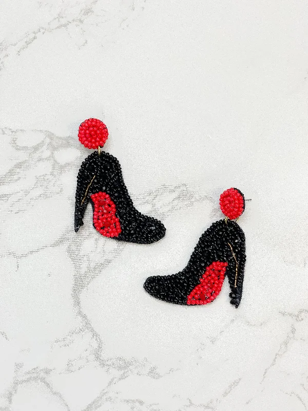 Don't Miss Out On Jaw-Dropping Jewelry Discounts High Heel Beaded Dangle Earrings