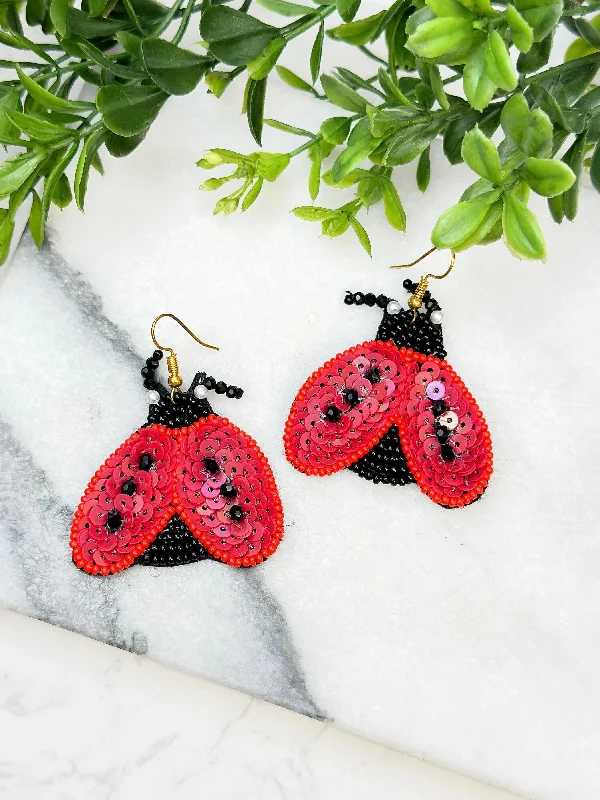 Huge Markdowns On Premium Jewelry Styles Ladybug Beaded Dangle Earrings