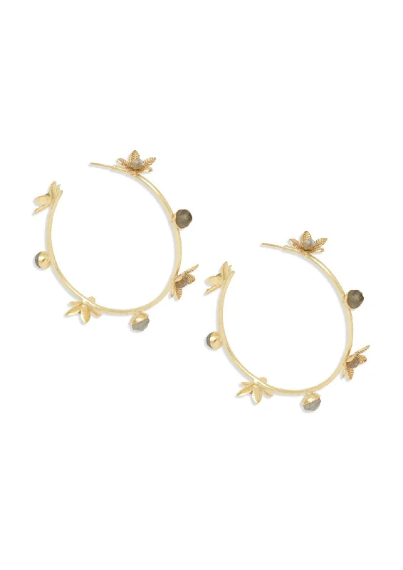 Don't Miss These Dazzling Jewelry Discounts Lenora Hoop Earrings | Labradorite