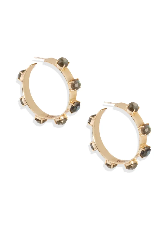 Timeless Elegance Now At Special Discounts Maria Hoop Earrings | Labradorite