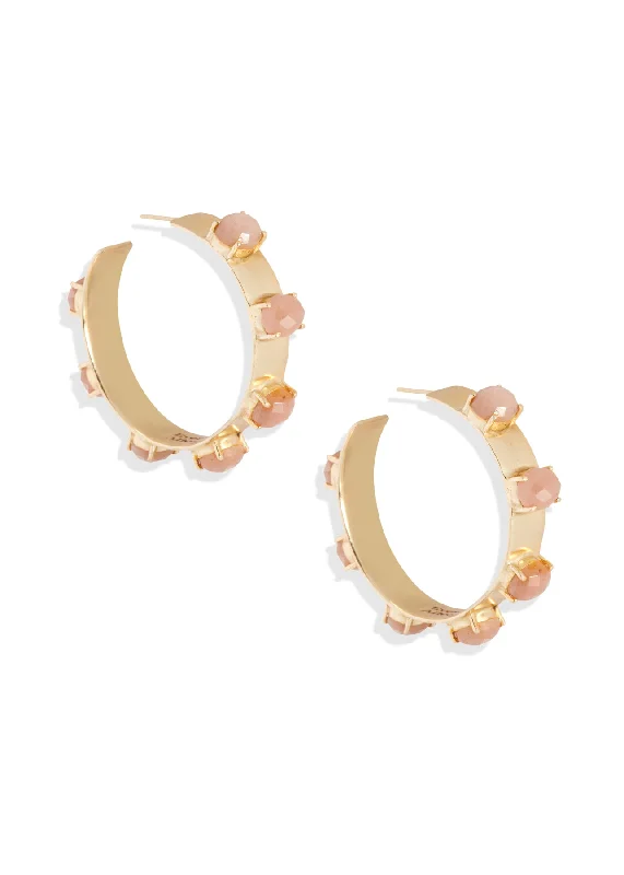 Breathtaking Jewelry At Limited-Time Savings Maria Hoop Earrings | Peach Moonstone