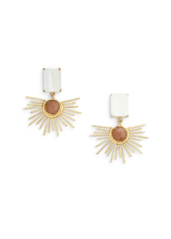 Must-Have Jewelry At Unbelievable Discounts Maya Earrings |  Peach Moonstone