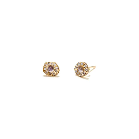 Elegant Jewelry, Affordable Luxury – Shop Now Moonstone Diamond Disk Studs