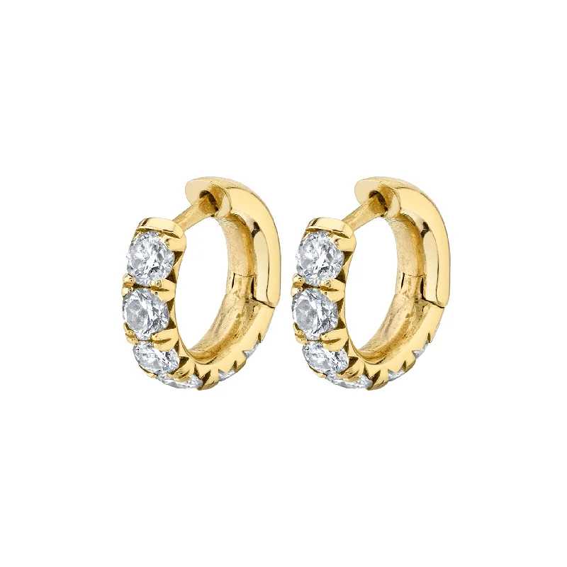 Premium Jewelry At Promotional Prices – Shine Today Baby French Pavé Diamond Hoops