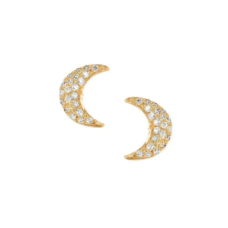 Timeless Jewelry Styles At Wallet-Friendly Prices Micro Pavé Diamond Crescent Studs