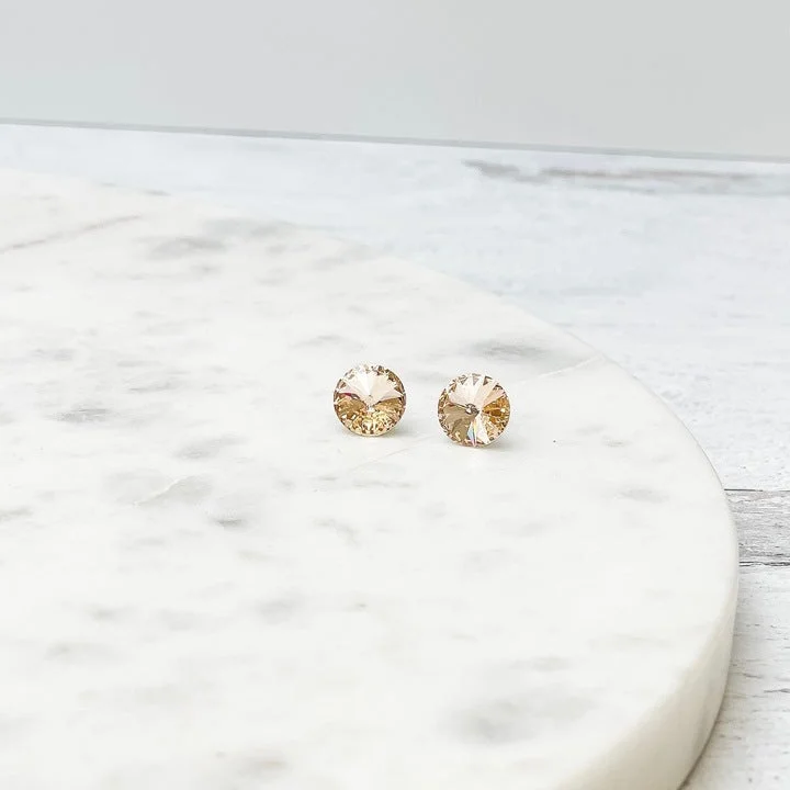 Affordable Glamour – Premium Jewelry At Special Prices Round Crystal Studs - Champagne