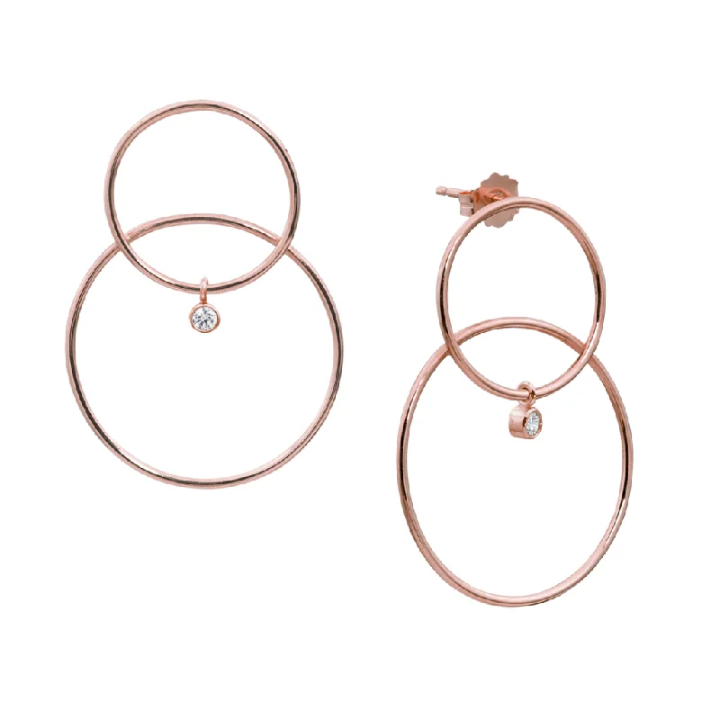 Sparkle For Less – Shop Jewelry Deals Now Scarpa Double Hoop with Dangle Diamond Earrings