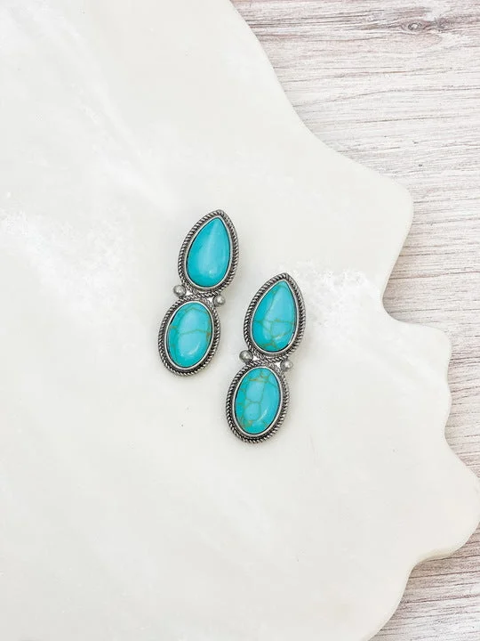 Holiday Jewelry Sale – Perfect Gifts At Great Prices Semi Precious Stone Drop Earrings - Turquoise