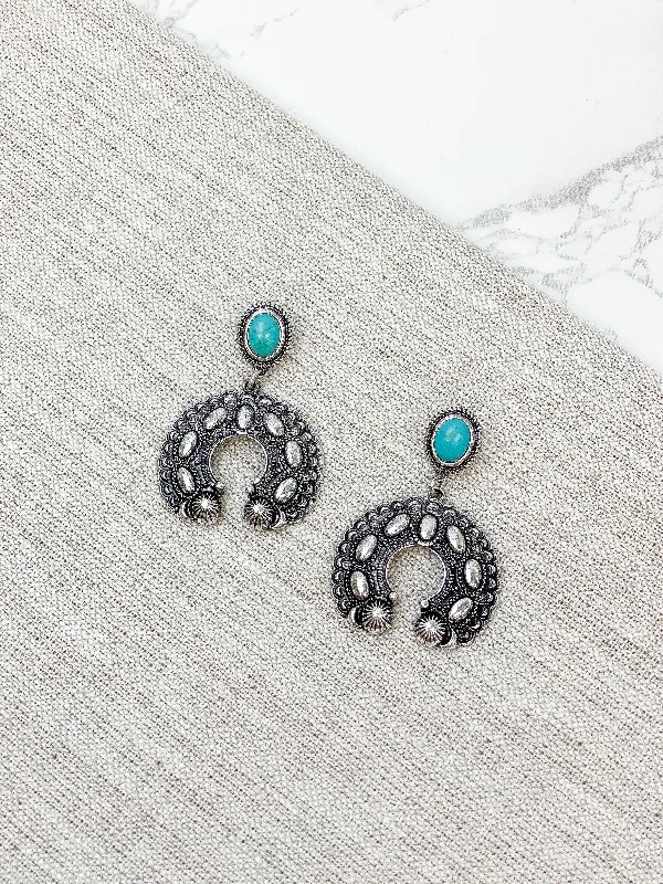 Jewelry Sale Alert – Shop Timeless Elegance Today Semi Precious Turquoise Horseshoe Dangle Earrings