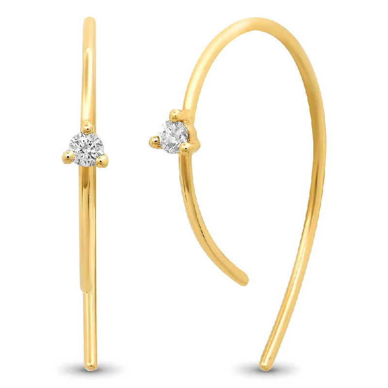 Best Jewelry Sale Prices – Limited-Time Offer Single Diamond Modern Hook Earrings