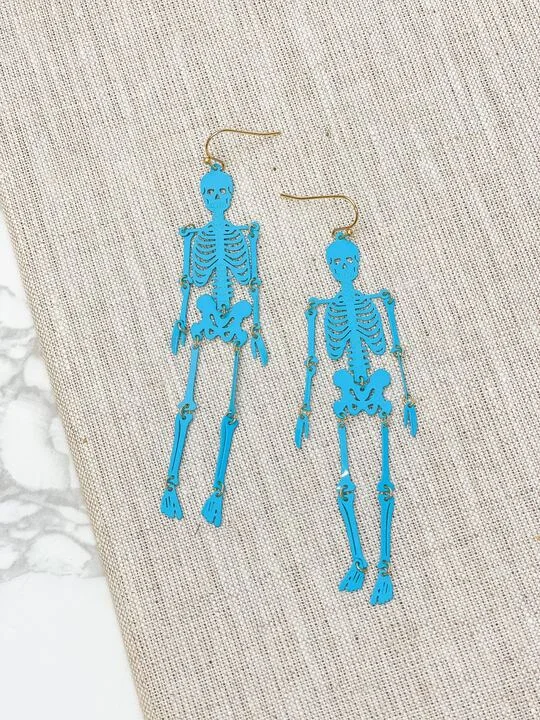 Unique Jewelry For Less – Shop The Sale Now Skeleton Filigree Dangle Earrings - Turquoise