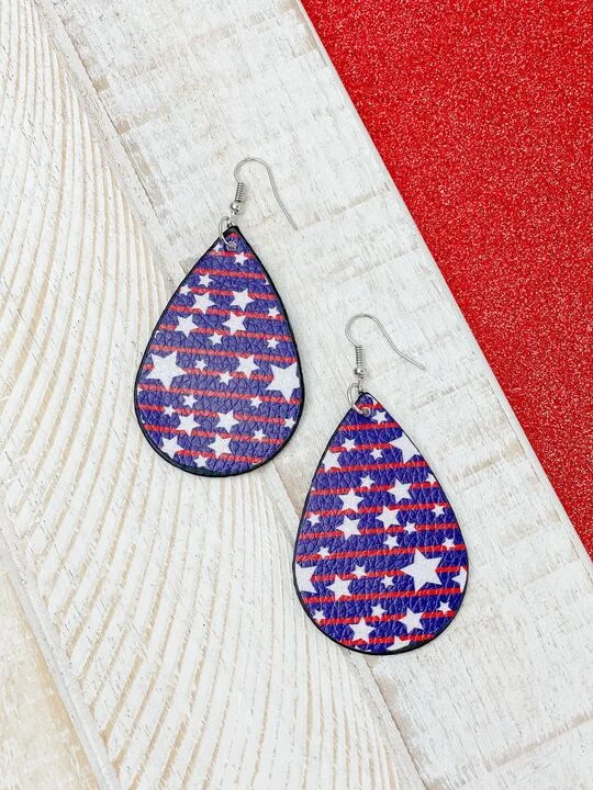 Bestselling Jewelry At Special Promotional Rates Stars & Stripes Oval Dangle Earrings