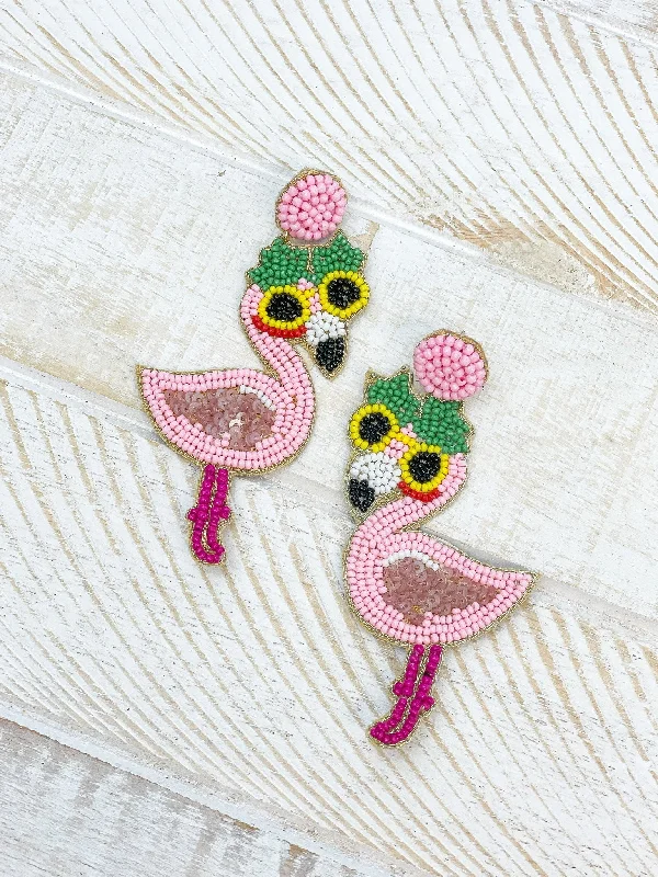 Buy More, Save More On Stunning Jewelry Pieces Sunny Days Flamingo Beaded Dangle Earrings