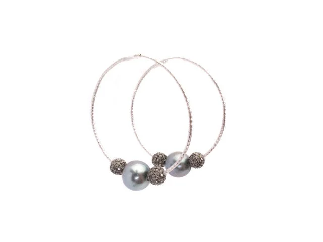 Unmissable Jewelry Discounts – Elevate Your Look For Less Tahitian Pearl with Diamond Balls Hoops