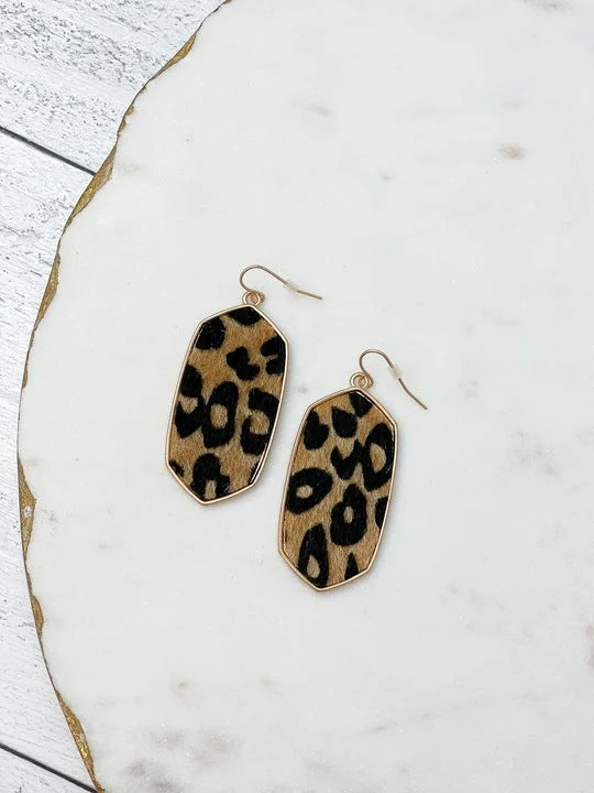 Clearance Sale On High-End Jewelry Collections Textured Leopard Gold Drop Earrings