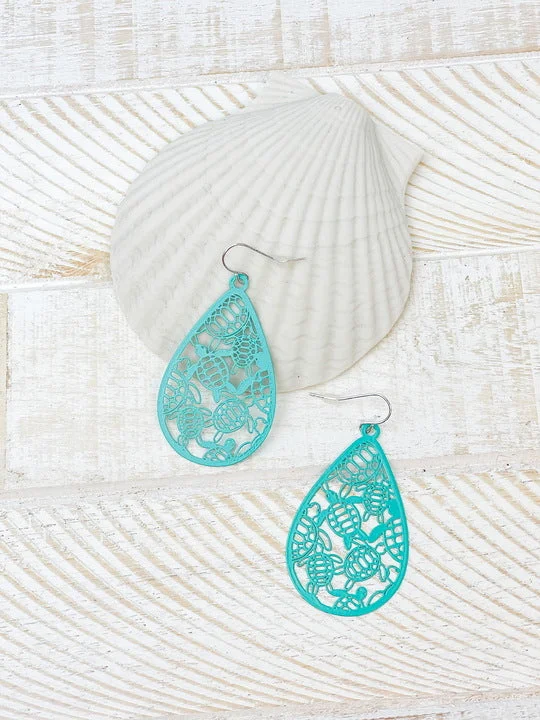 Buy More, Save More On Stunning Jewelry Pieces Turtle Cutout Oval Dangle Earrings