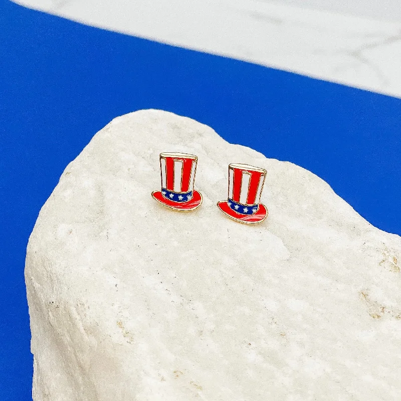 Exclusive Jewelry Sale – Sparkle For Less Uncle Sam's Hat Signature Enamel Studs by Prep Obsessed