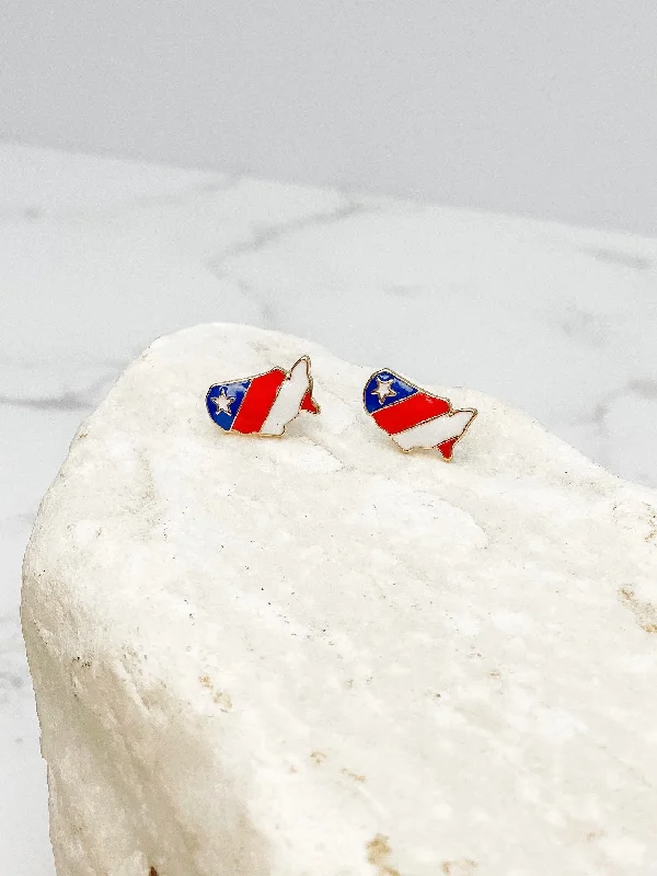 Elegant Jewelry At Unbeatable Offers – Shop Before It's Gone USA Texas Signature Enamel Studs by Prep Obsessed