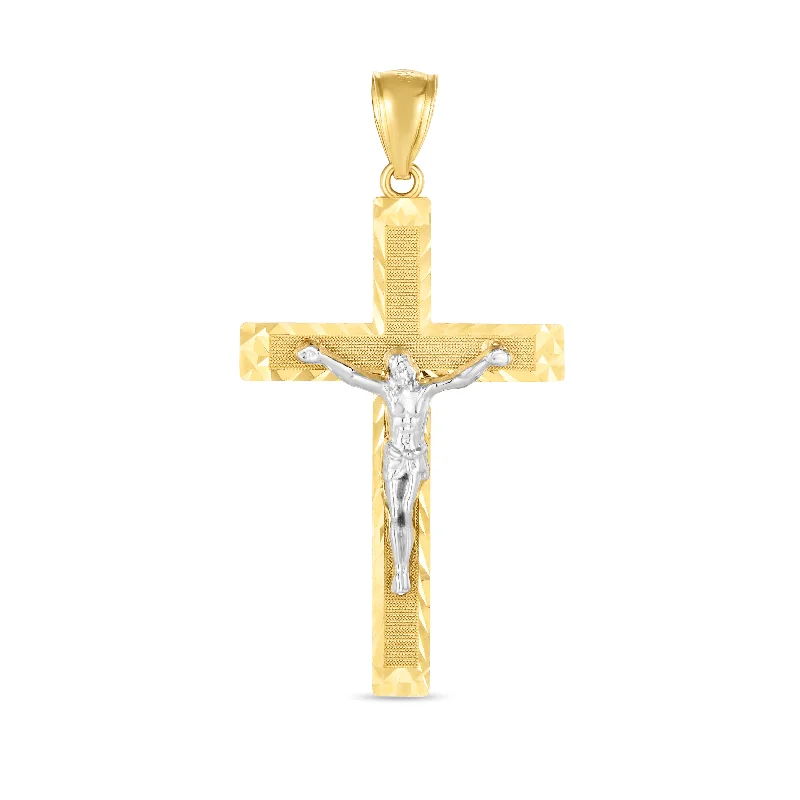 14K Two-tone Cross Pendant