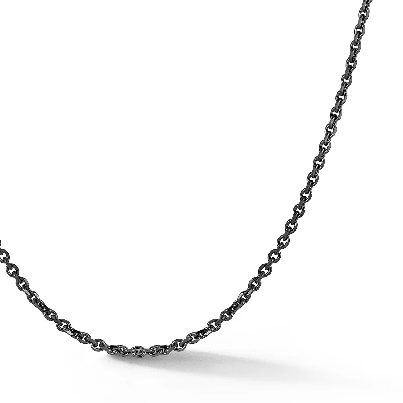 18K BLACK GOLD DIAMOND CUT CABLE CHAIN