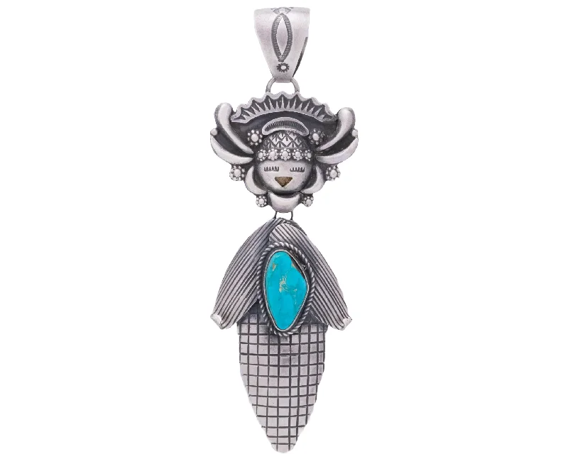 Royston Turquoise Corn Maiden Pendant | Ronald Tom