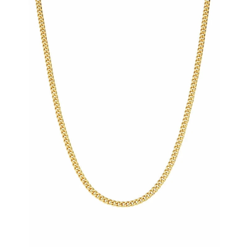 CRISLU Mens 24" Matte Curb Chain Necklace In 18KT Yellow Gold