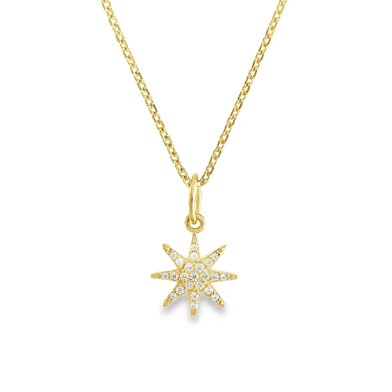 Gold Star Burst Pendant