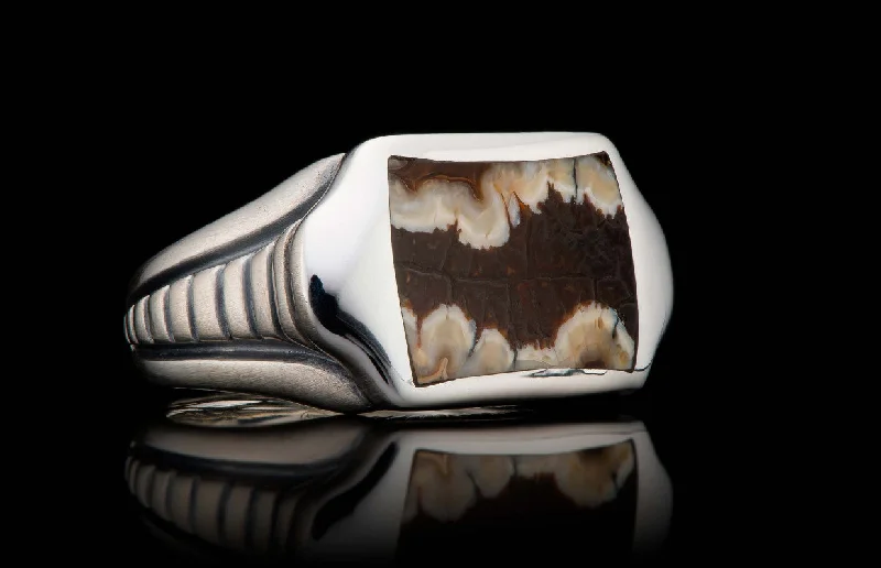 Mammoth Tooth Silver Ring 10