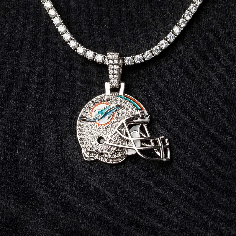 Miami Dolphins Official NFL Helmet Pendant