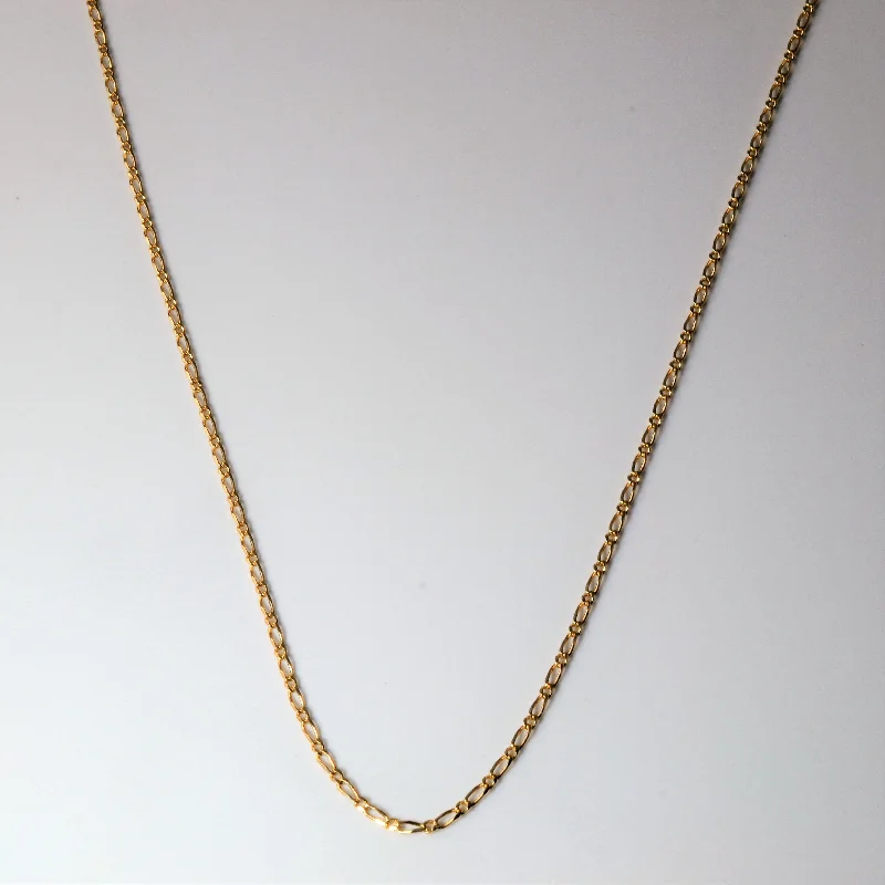 10k Yellow Gold Figaro Link Chain | 19"|