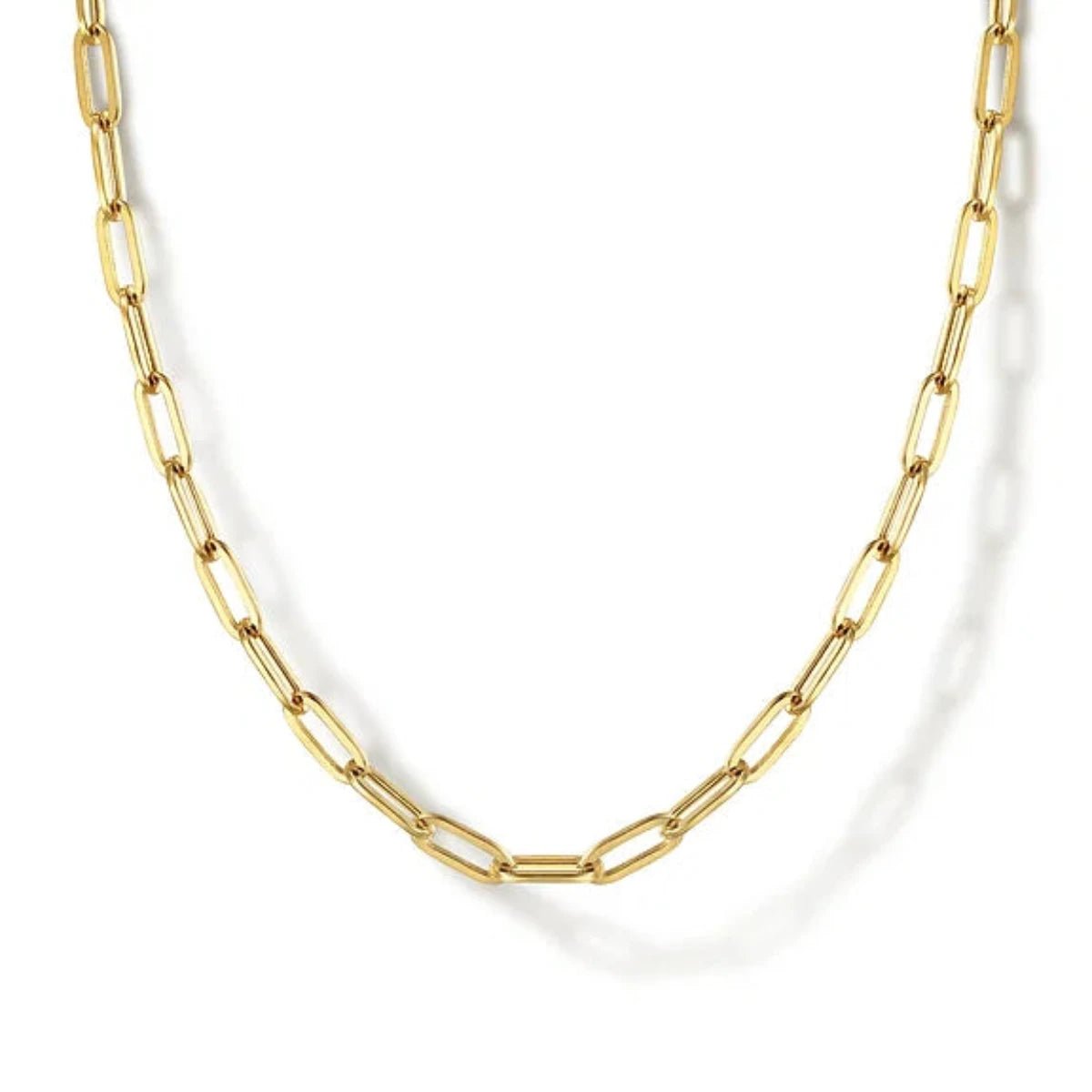 Timeless Elegance At Unbelievable Discounts 14K Y Gold 17" Hollow Paperclip Chain Necklace