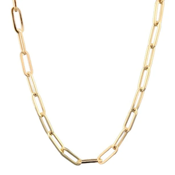 Elegant Necklaces And Bracelets At Limited-Time Offers 14K Y Gold 18" Solid Paperclip Necklace 11.0grms