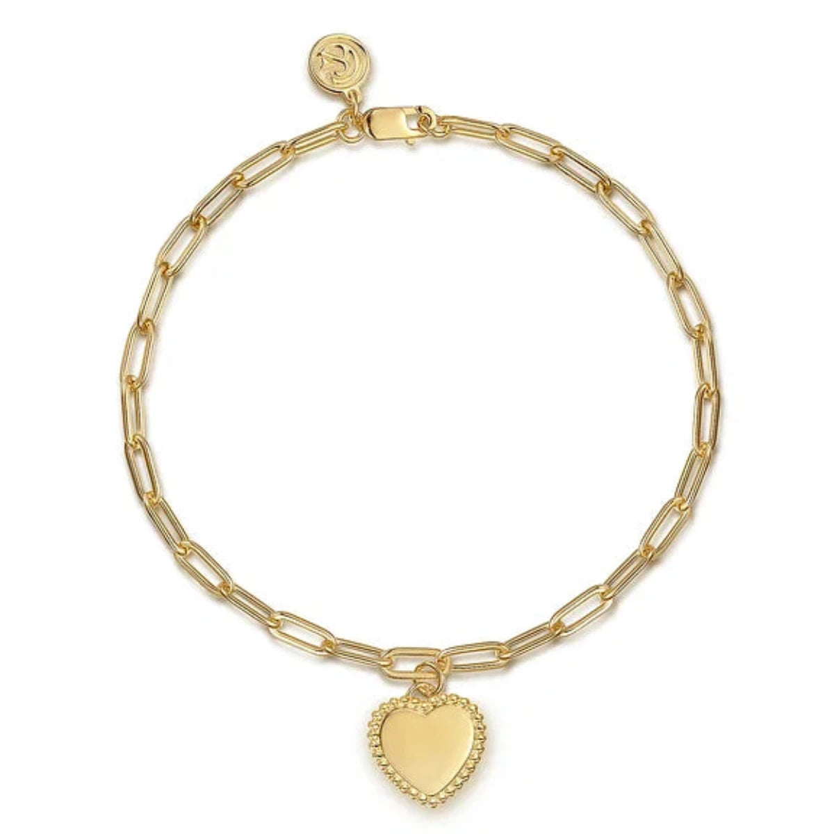 Unique Jewelry For Less – Shop The Sale Now 14K Y Gold 7" Paperclip Bracelet with Heart