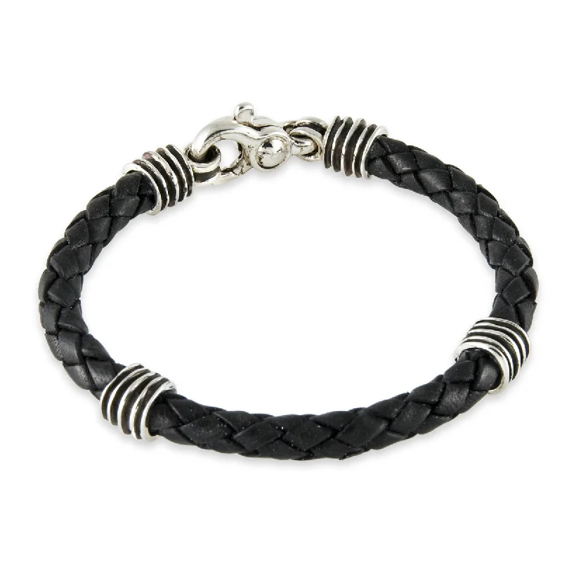 Unique Jewelry For Less – Shop The Sale Now Men's Waves Bracelet in Black Leather