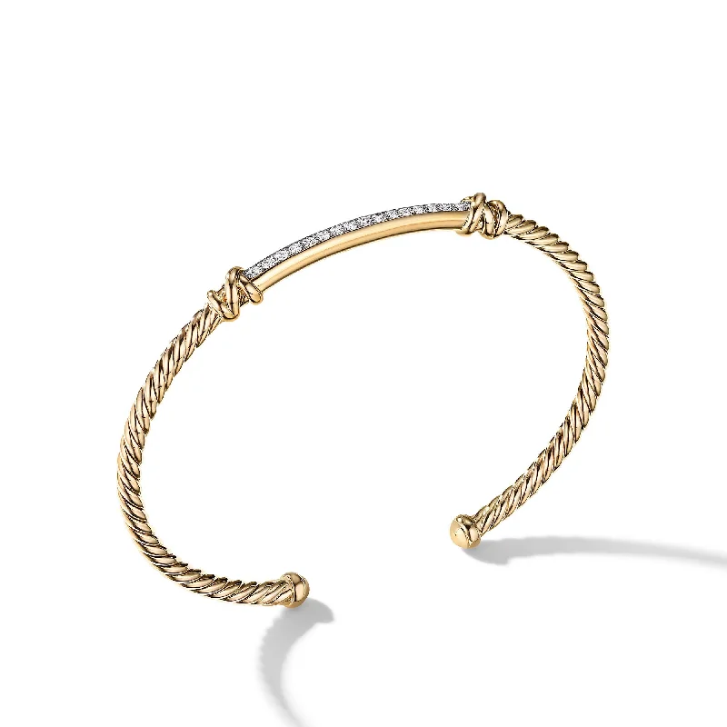 Your Dream Jewelry At Dream Prices Petite Helena Cablespira® Station Bracelet in 18K Yellow Gold with Diamonds\, 3mm